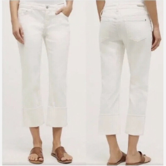 Pilcro and the Letterpress White Cropped Hyphen Straight Leg Jeans Size 26 - Picture 2 of 9